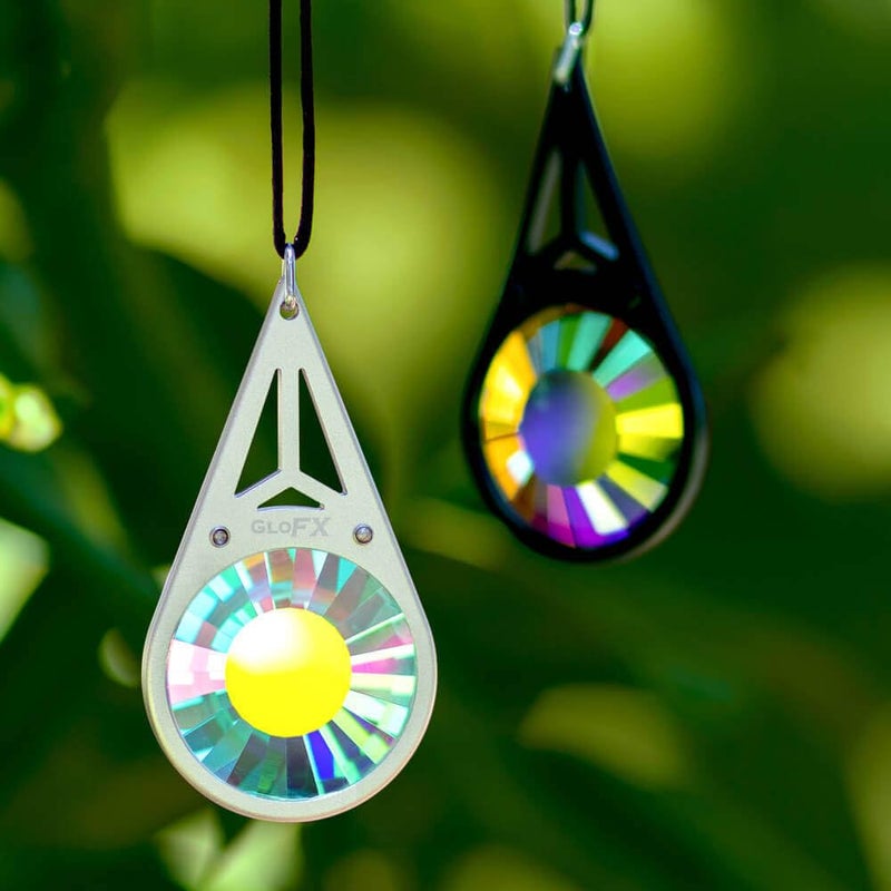 GloFX Kaleidoscope Glasses Crystal Monocle Necklace | For Content Creation, Camera Lens Effects, EDM Rave Party, Music Festival | See Fractal 3D Prism Rainbow Diffraction Effects - Image 4